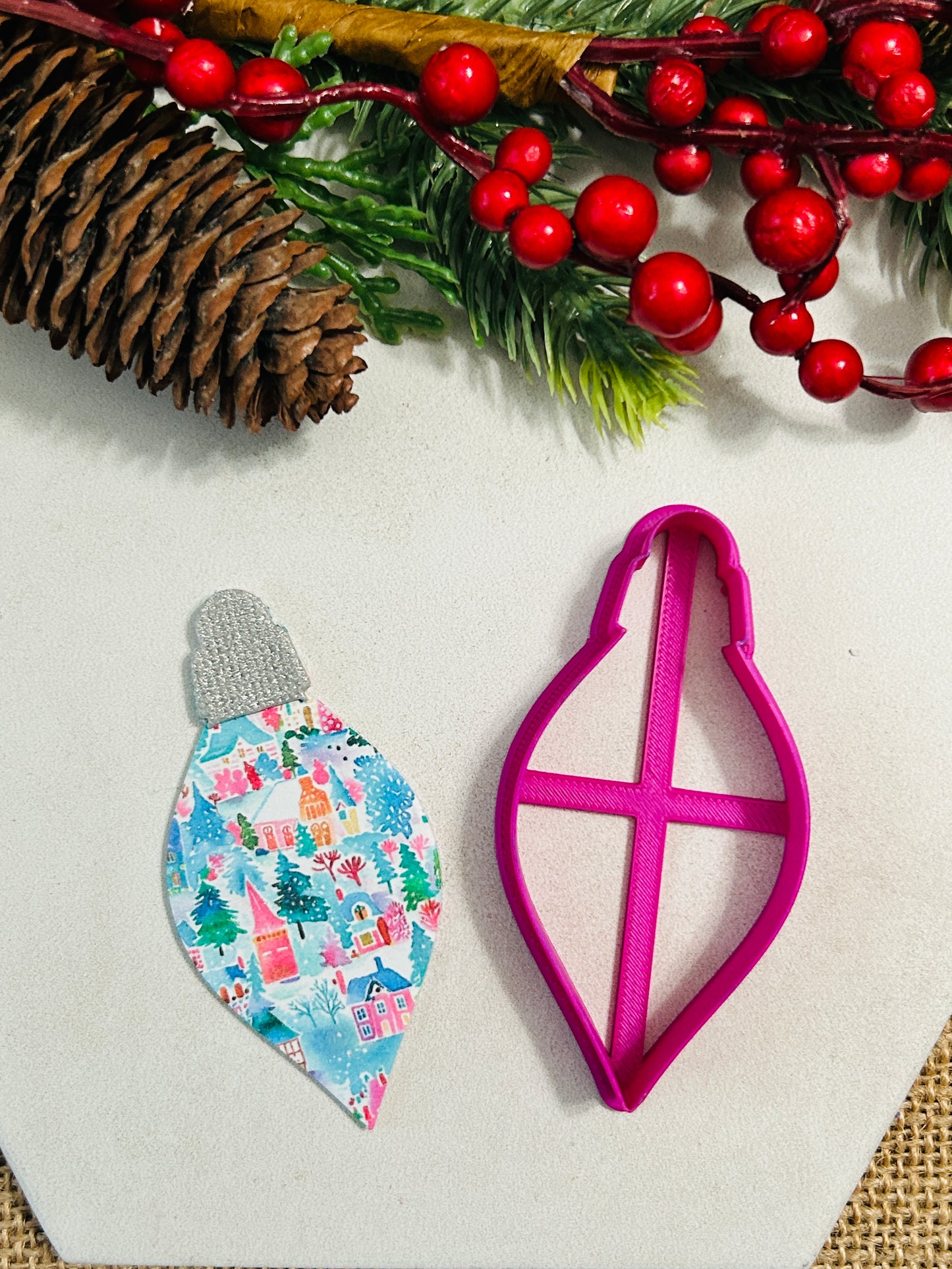 Vintage Bauble Ornament Style 9 Polymer Clay Cutter