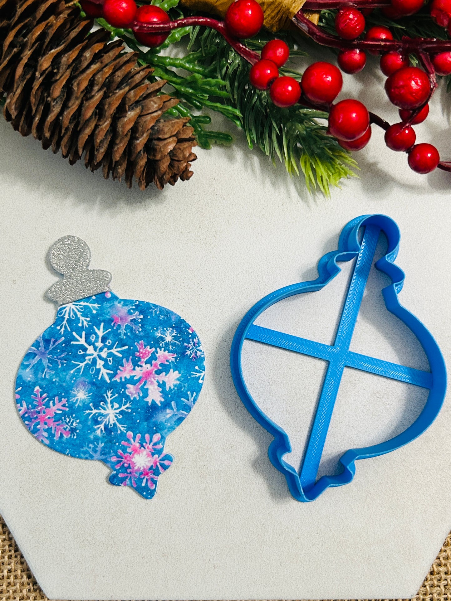 Vintage Bauble Ornament Style 12 Polymer Clay Cutter