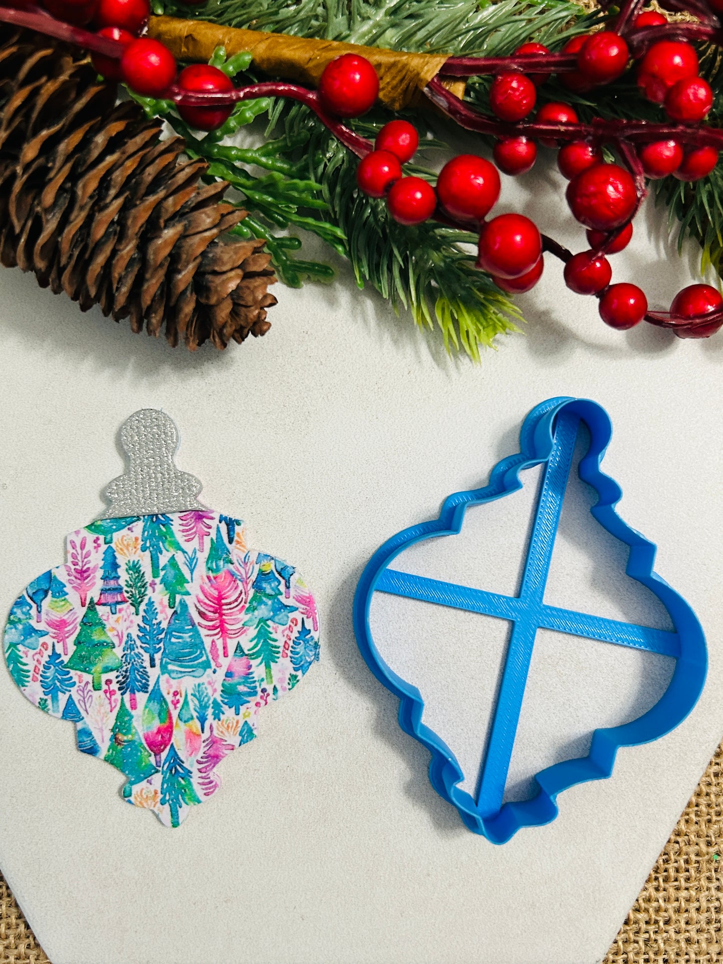 Vintage Bauble Ornament Style 17 Polymer Clay Cutter