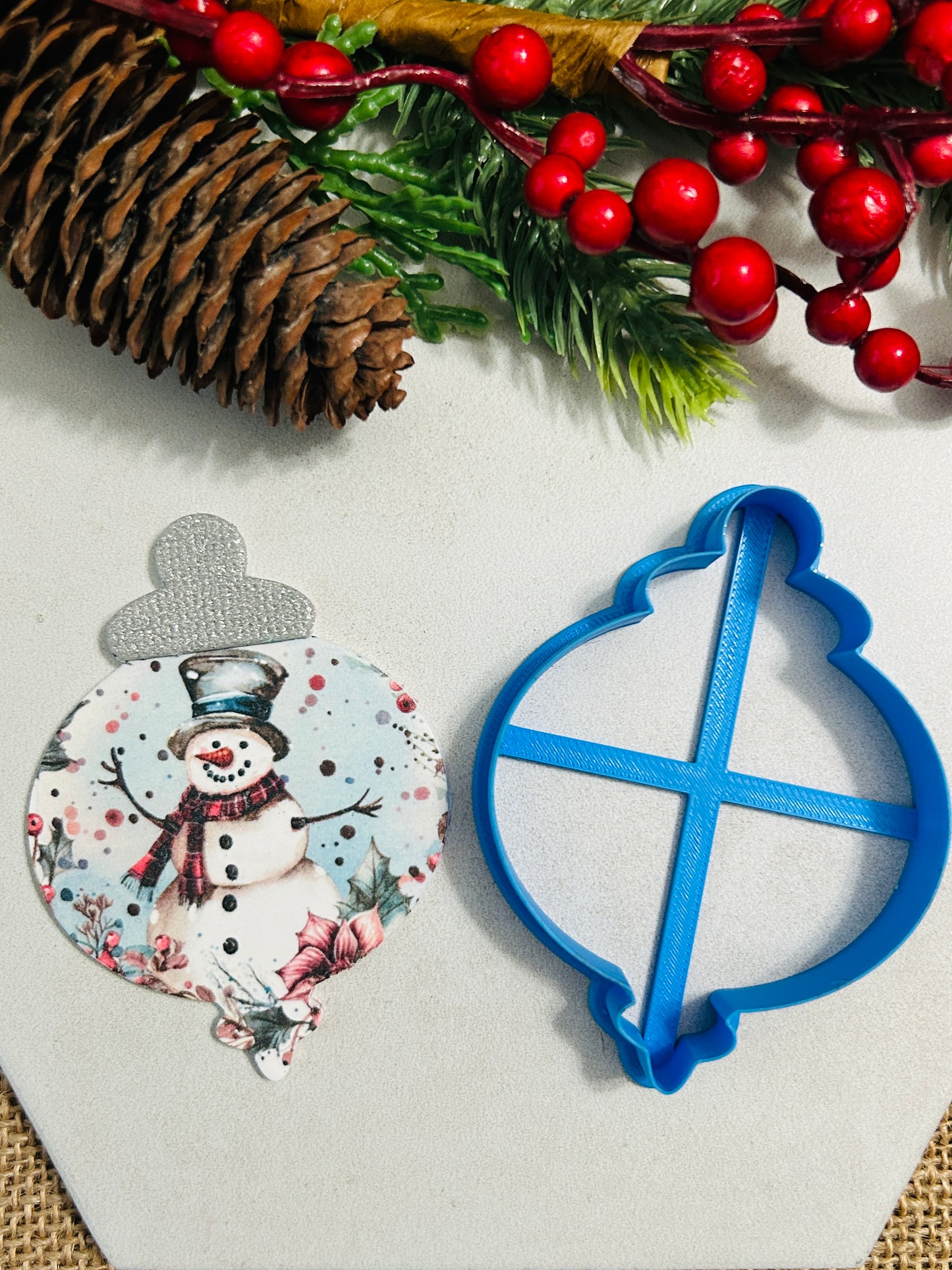 Vintage Bauble Ornament Style 13 Polymer Clay Cutter