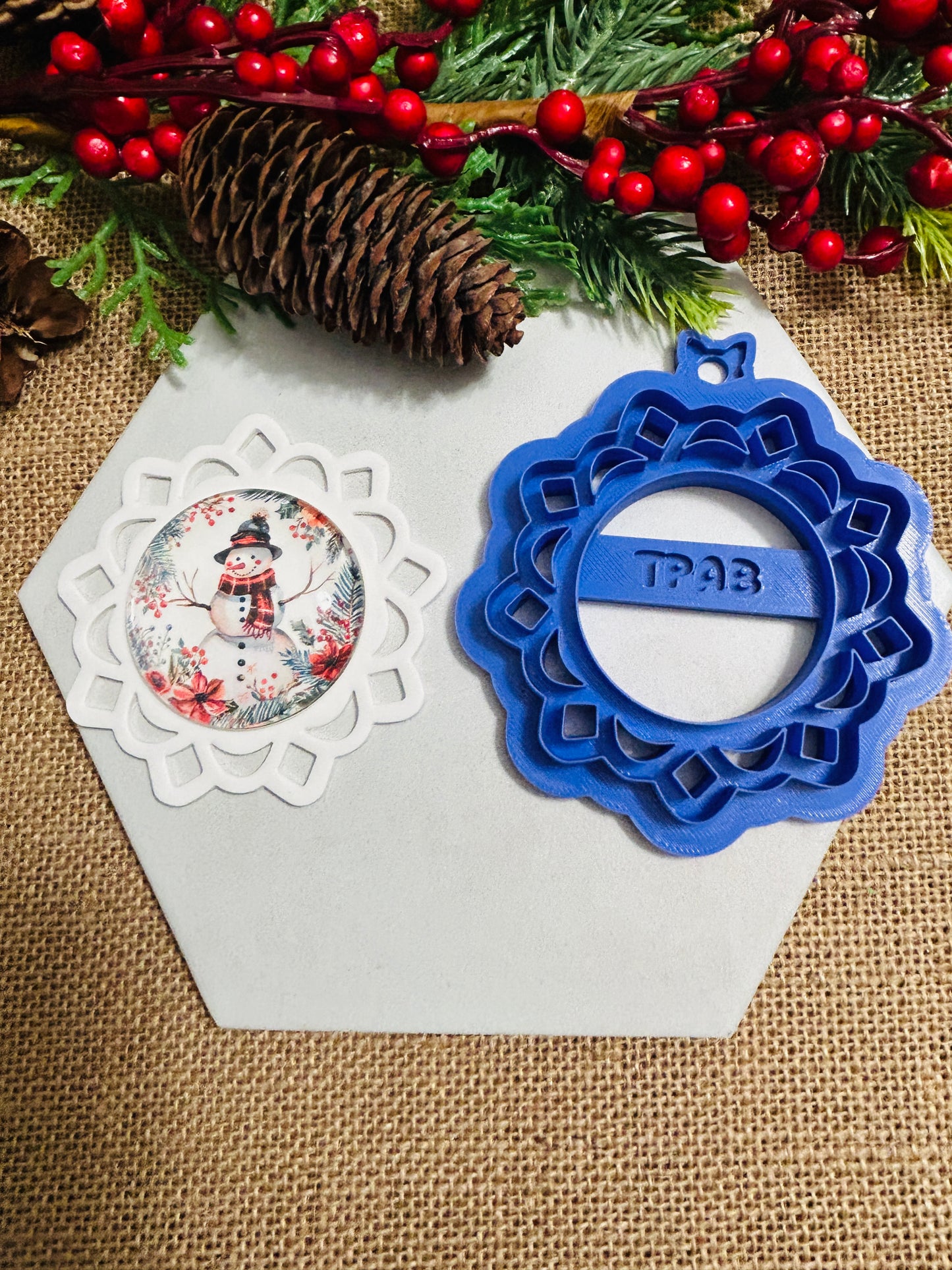 Elegant Lace Cut Out Circle Frame Ornament Or Trinket Dish Polymer Clay Cutter TPAB