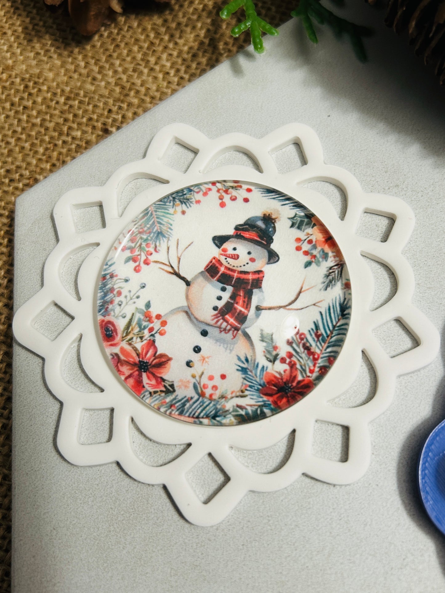 Elegant Lace Cut Out Circle Frame Ornament Or Trinket Dish Polymer Clay Cutter TPAB