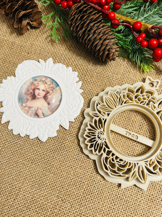 Floral Frame Imprint Ornament Or Trinket Dish Polymer Clay Cutter TPAB