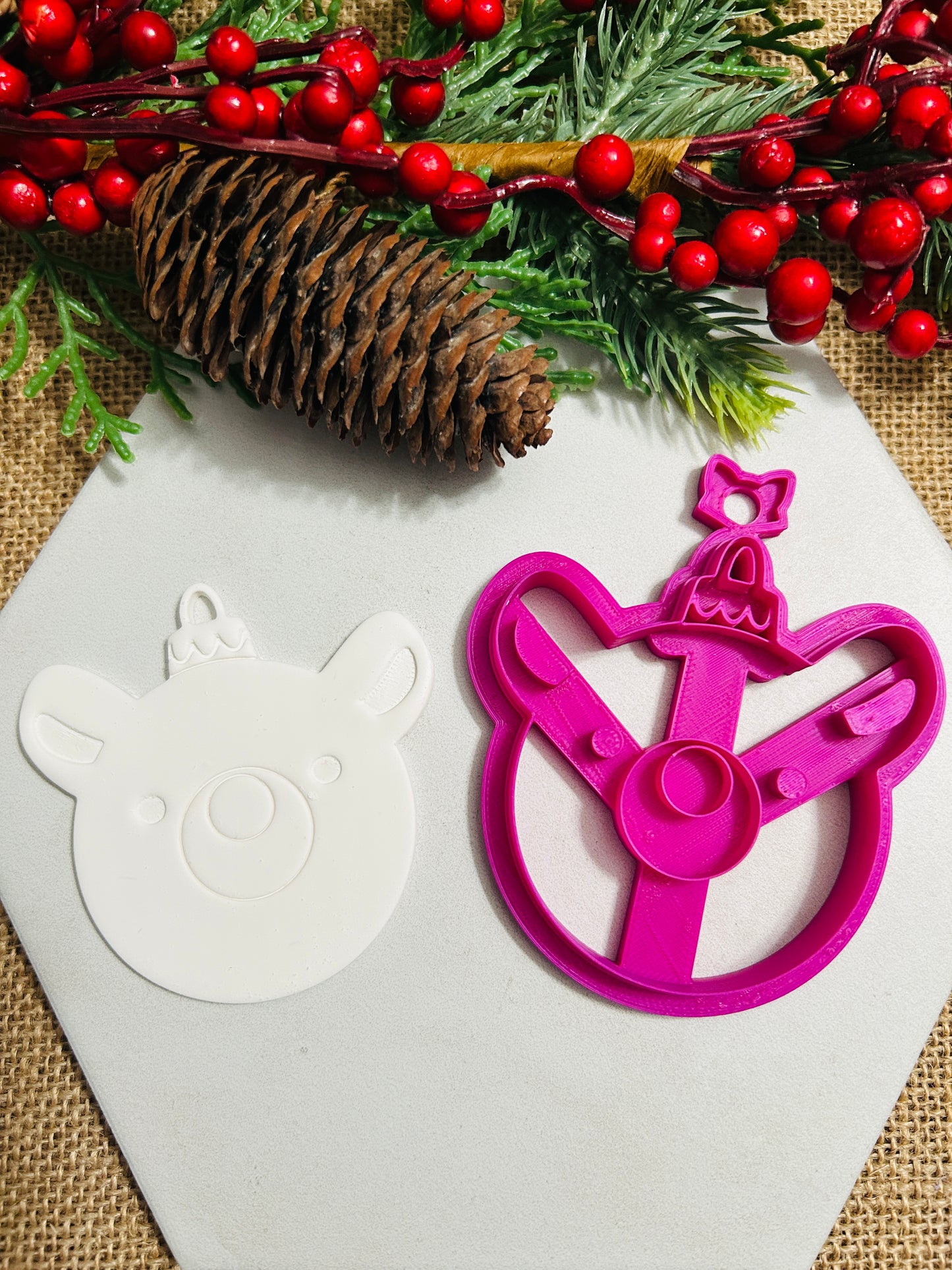 Sweet Polar Bear Imprint Ornament Polymer Clay Cutter TPAB