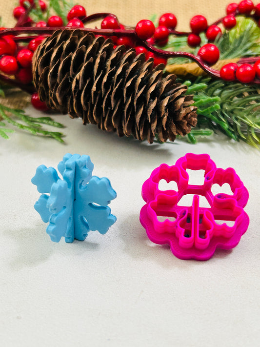 3D Christmas Snowflake Polymer Clay Cutter 4 Sizes available