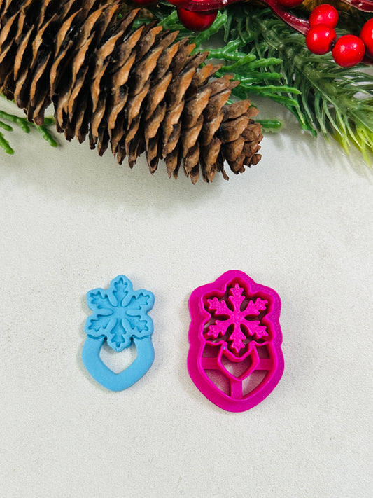 Christmas Snowflake Imprint Dangle Style 1 Polymer Clay Cutter 3 Sizes
