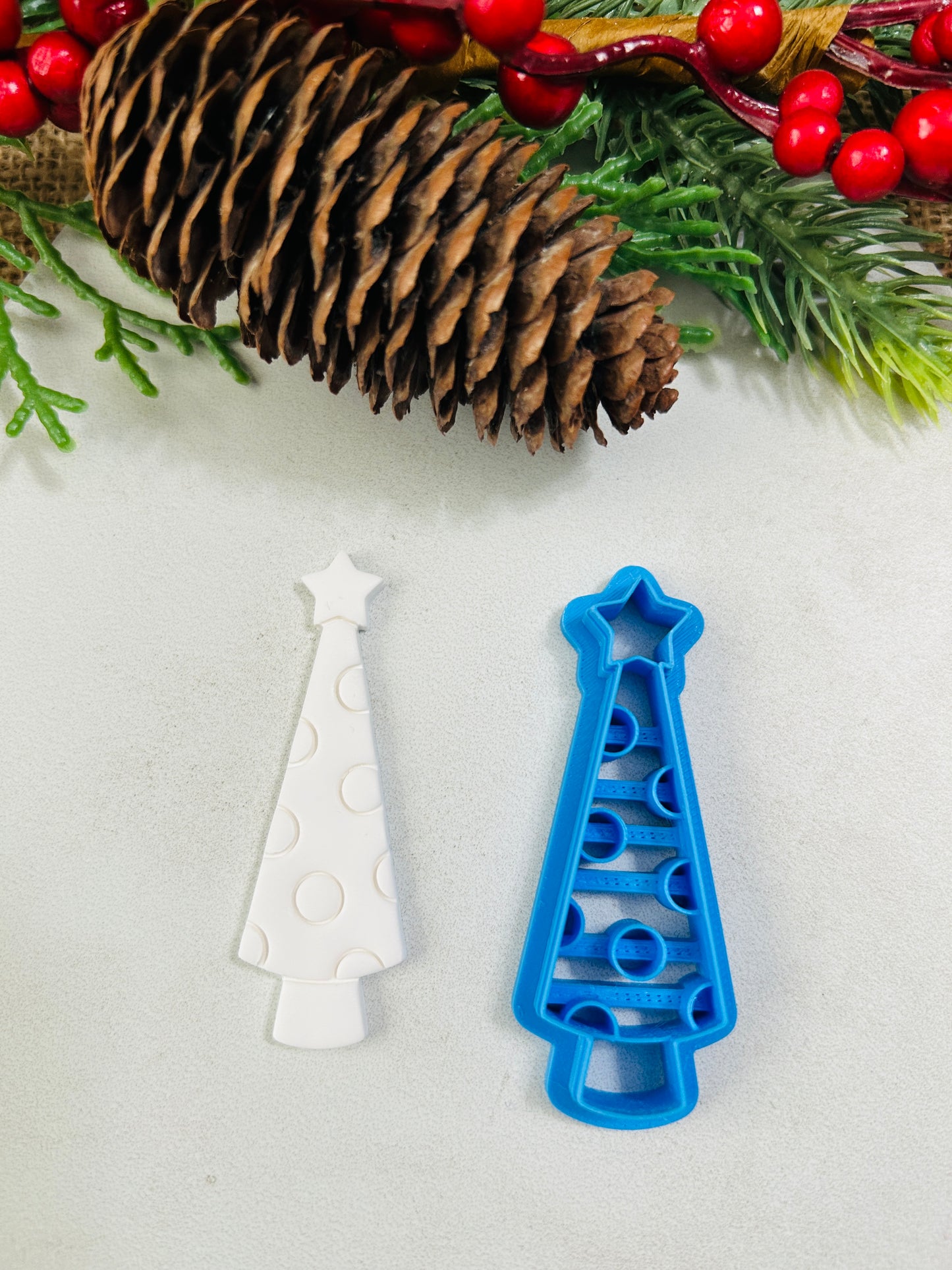 Christmas Hair Barrette Imprint Polymer Clay Cutter 7 Styles YOU CHOOSE