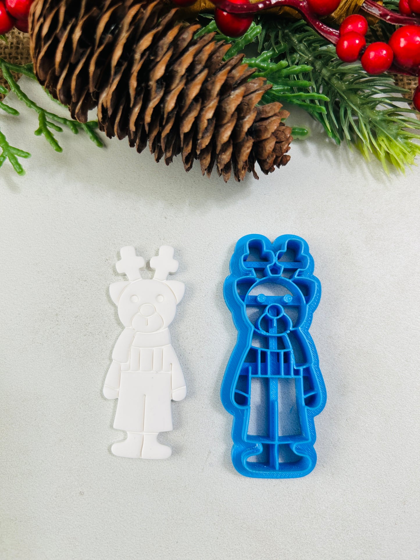 Christmas Hair Barrette Imprint Polymer Clay Cutter 7 Styles YOU CHOOSE