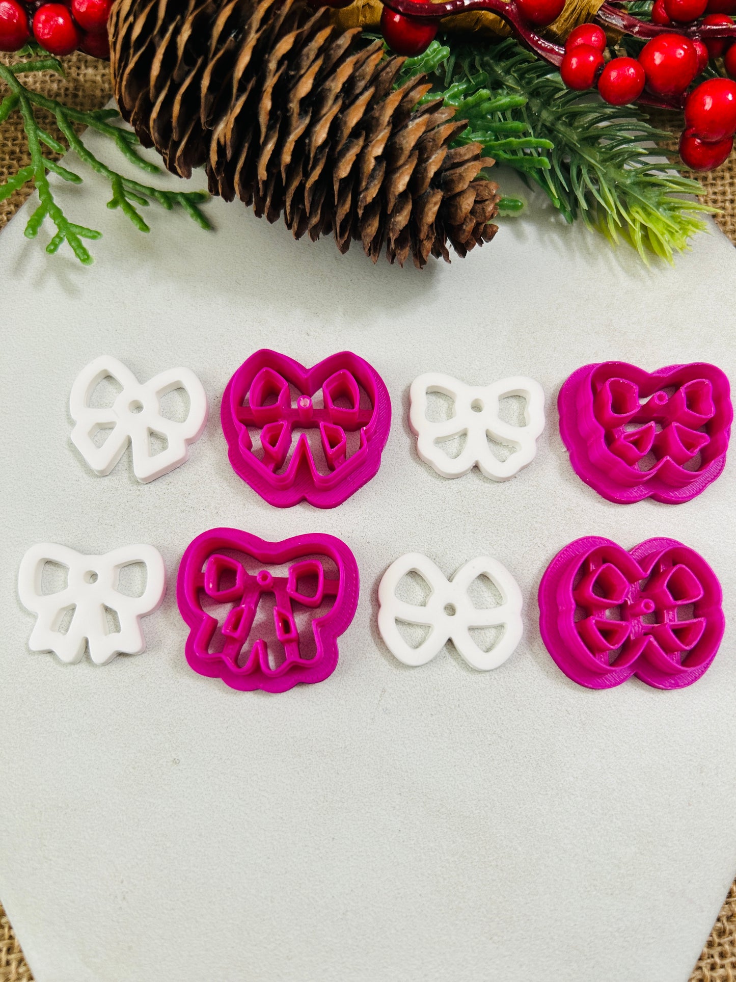 Bow Outline Fancy Lace Cut Out Polymer Clay Cutter 4 Styles and 4 Sizes YOU CHOOSE