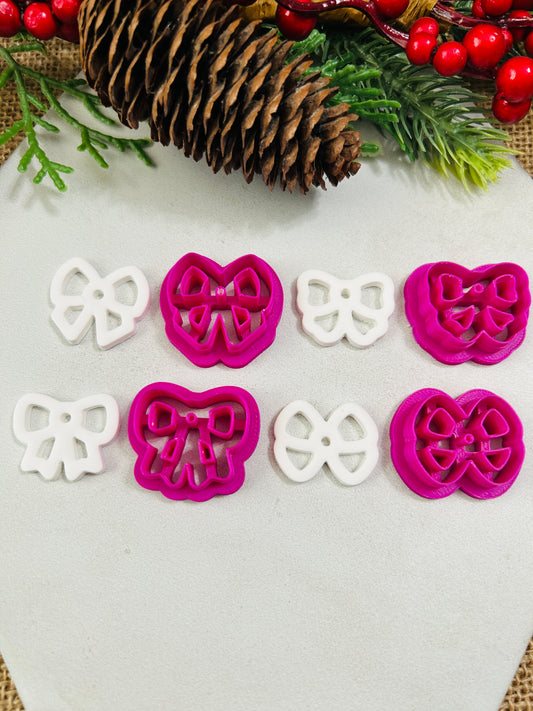 Bow Outline Fancy Lace Cut Out Polymer Clay Cutter 4 Styles and 4 Sizes YOU CHOOSE