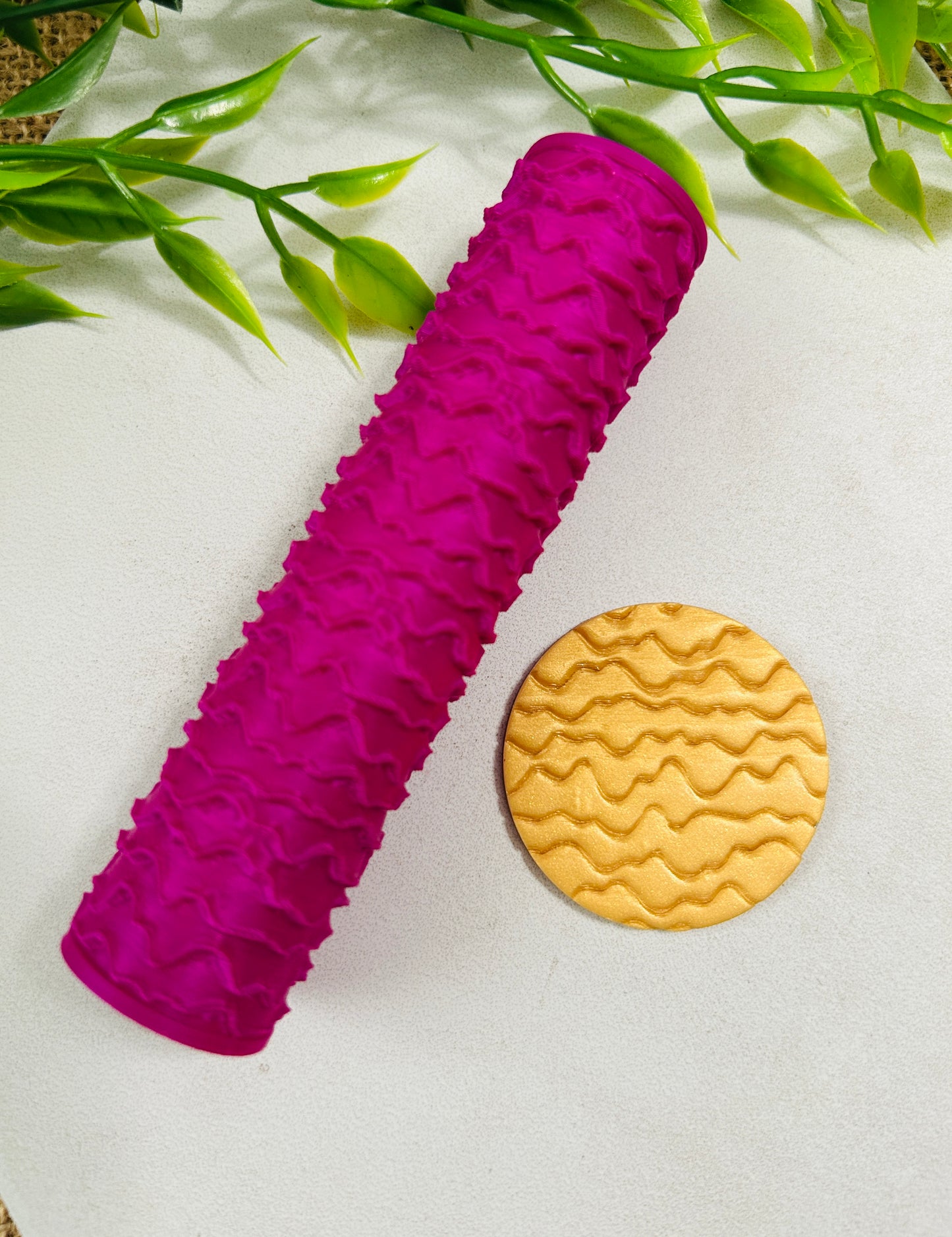 Squiggle Pattern Texture Roller For Polymer Clay