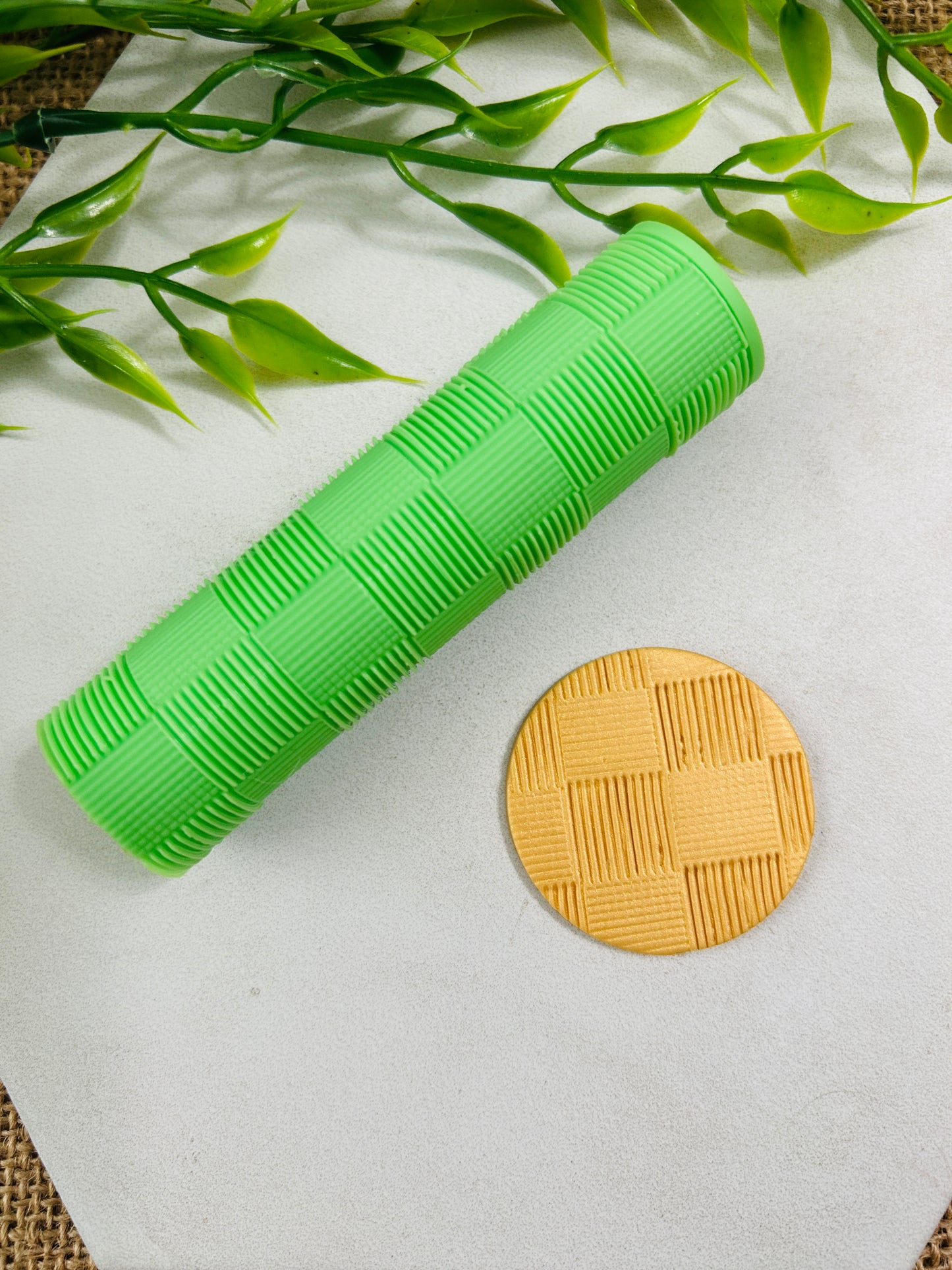 Checkerboard Lines Pattern Texture Roller For Polymer Clay