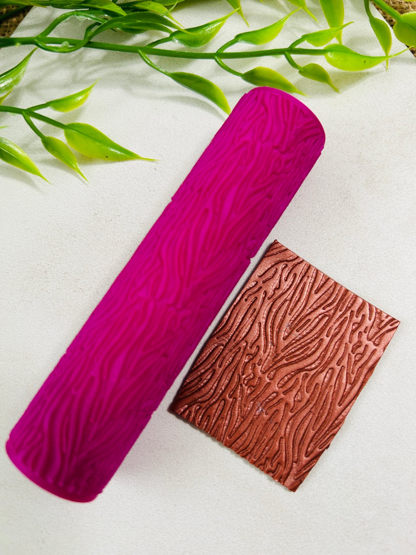 Organic Flow Pattern Texture Roller For Polymer Clay
