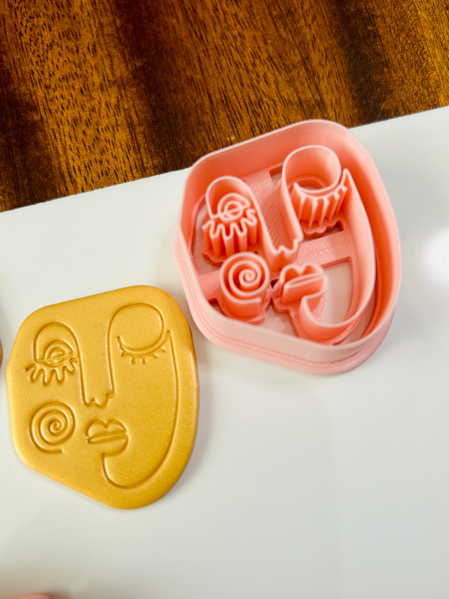 2pc Abstract Artsy Ladies Face Style 1 Imprint Polymer Clay Cutter 6 Sizes YOU CHOOSE