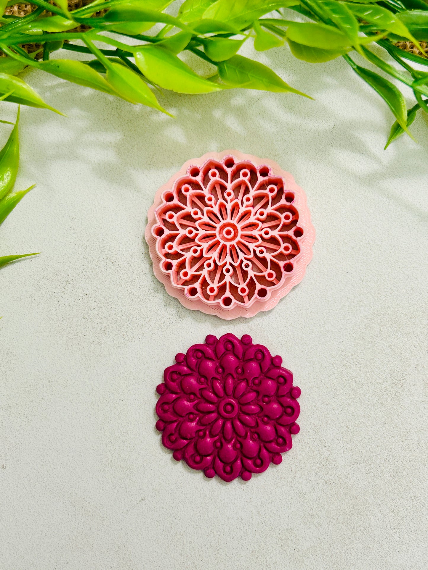 Flower Mandala Boho Style 1 Imprint Polymer Clay Cutter Set 4 Sizes YOU CHOOSE
