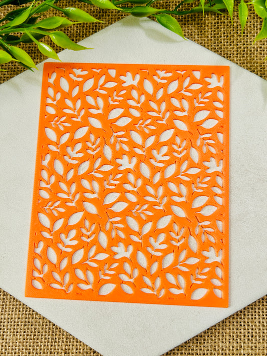 Leafy Boho Stencil For Polymer Clay