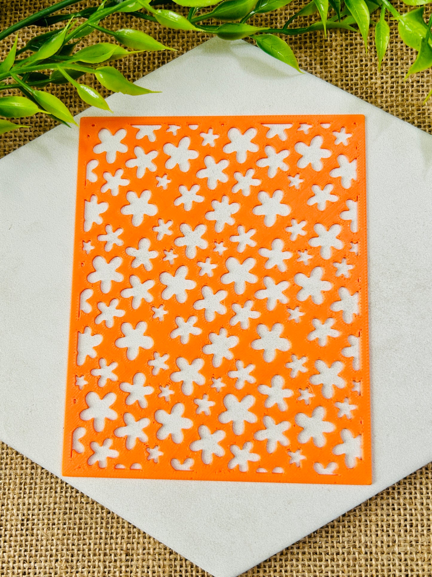 Boho Spring Floral Stencil For Polymer Clay