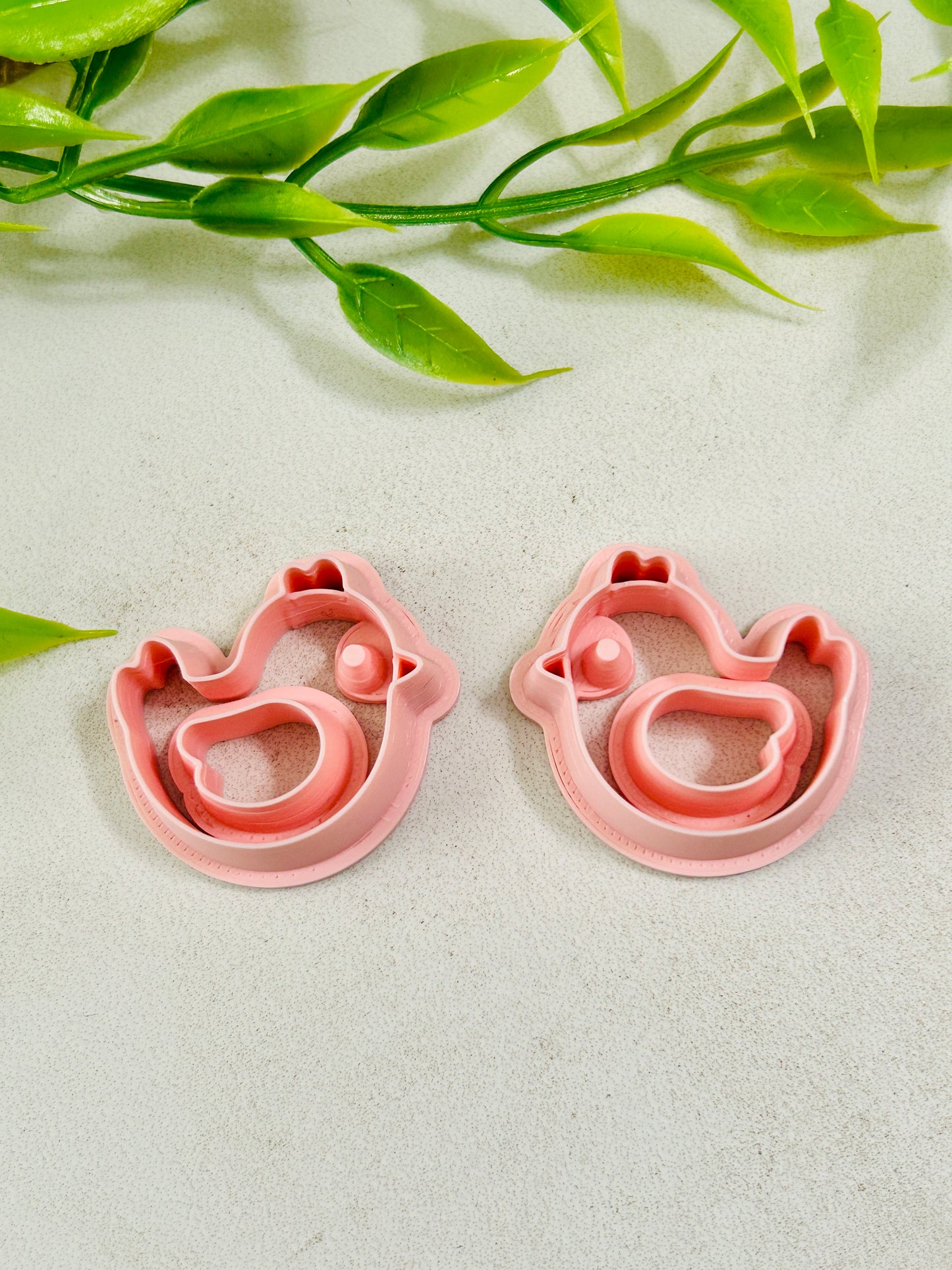 4pc Whimsical Chick Chicken or Rooster Imprint Polymer Clay Cutter Set 8 Sizes You Choose