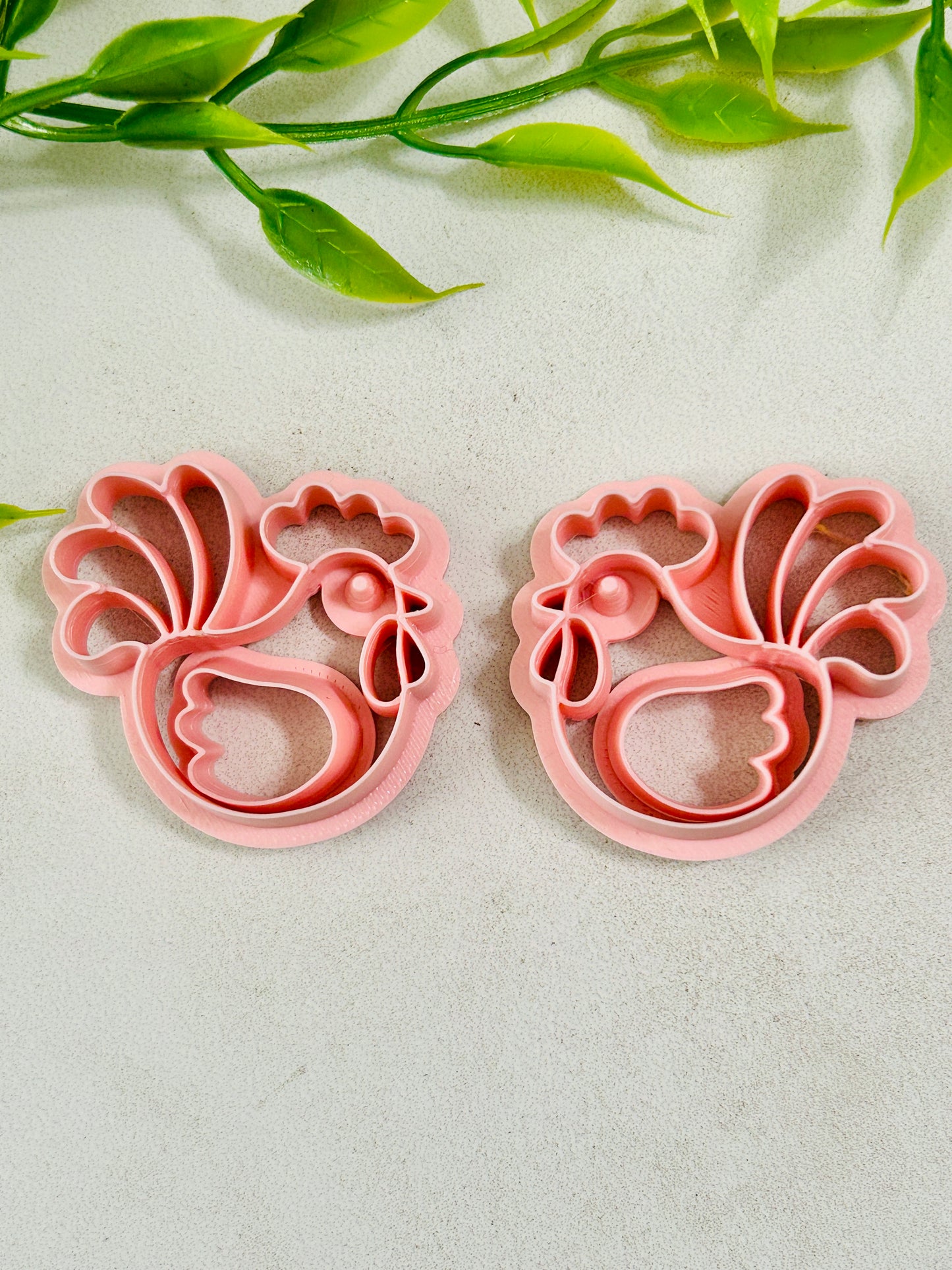 4pc Whimsical Chick Chicken or Rooster Imprint Polymer Clay Cutter Set 8 Sizes You Choose