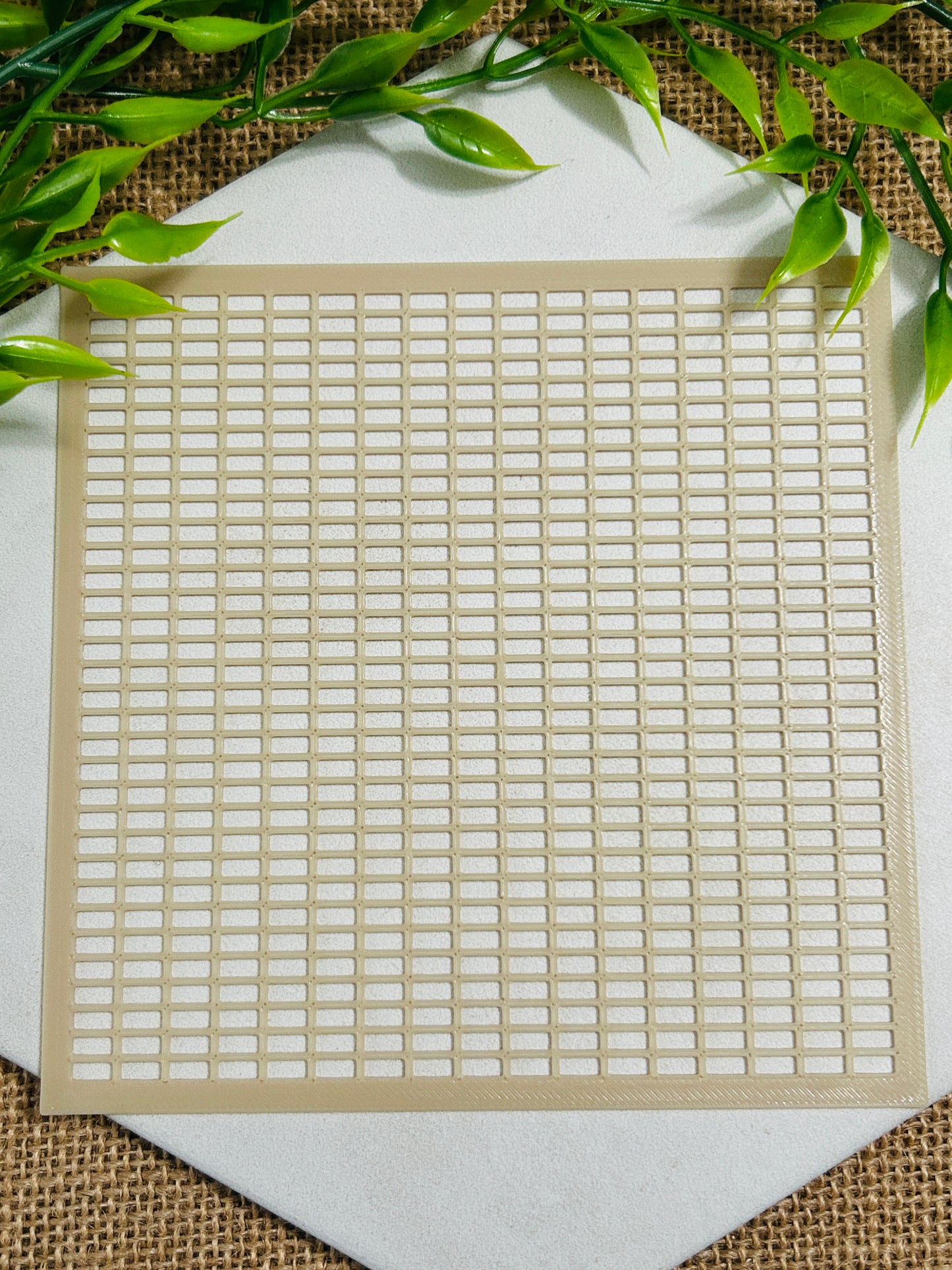 Rectangle Grid Stencil For Polymer Clay