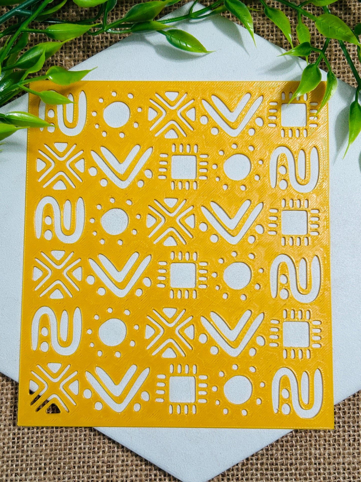 Tribal Symbols Stencil For Polymer Clay
