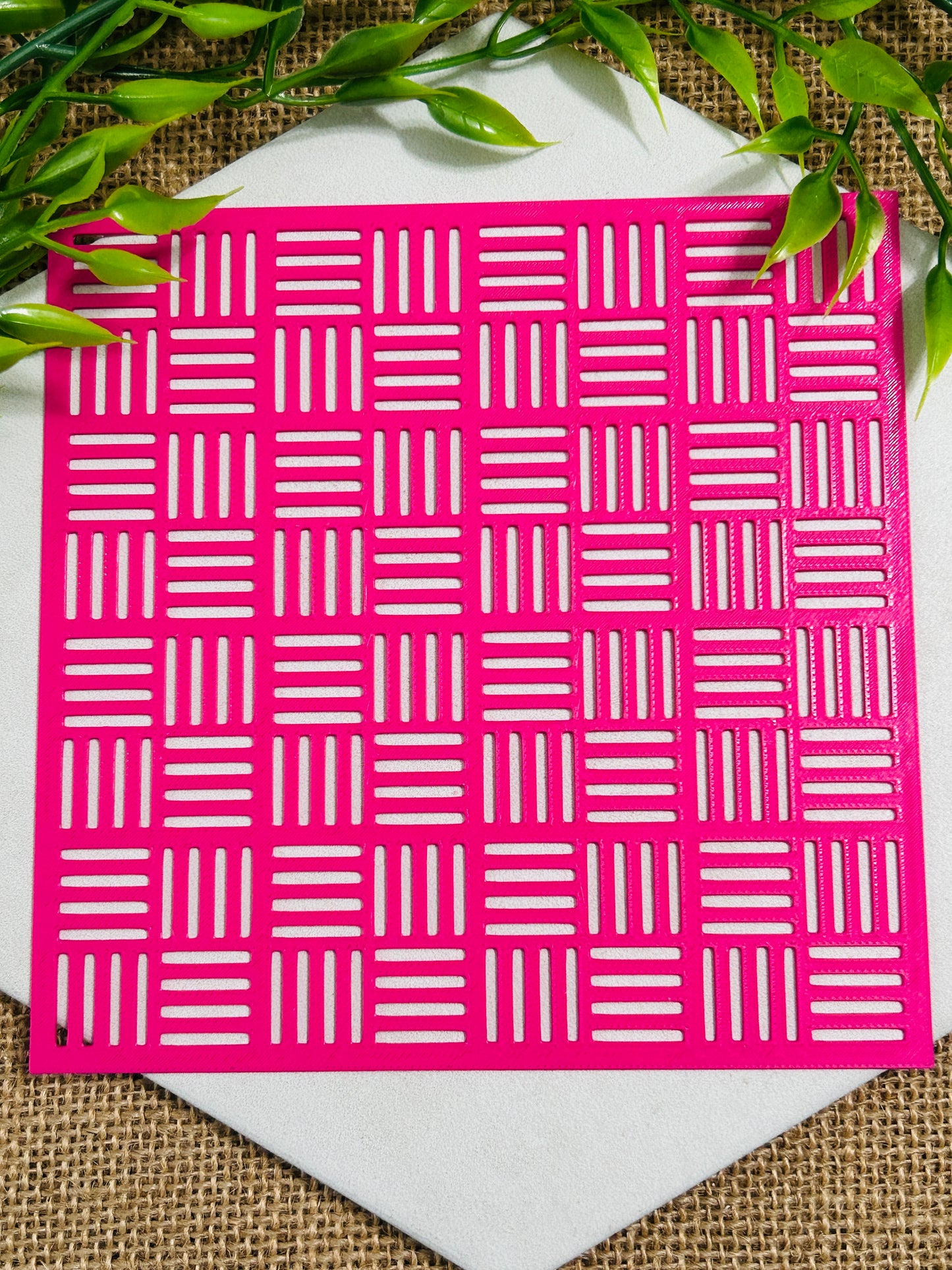 Checkered Lines Stencil For Polymer Clay