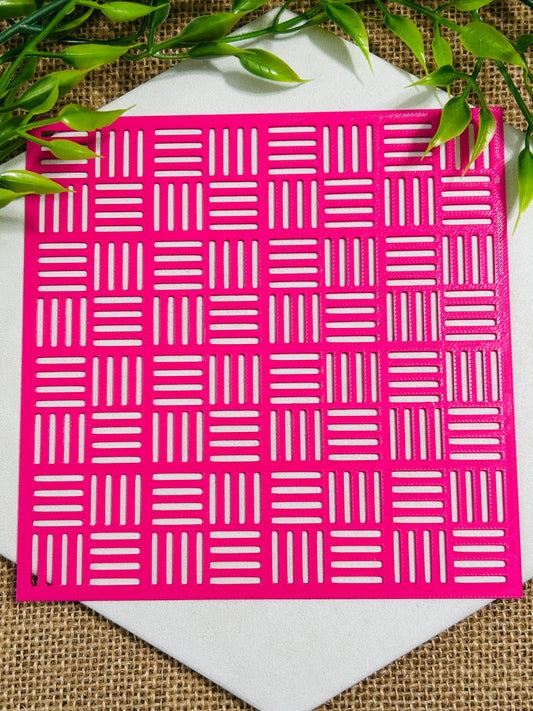 Checkered Lines Stencil For Polymer Clay