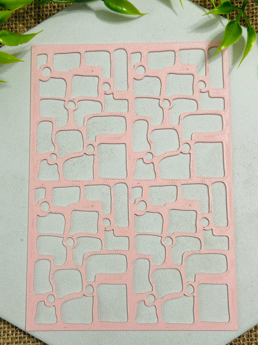 Blocky Flowers Stencil For Polymer Clay