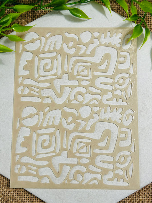 Tribal Stencil For Polymer Clay
