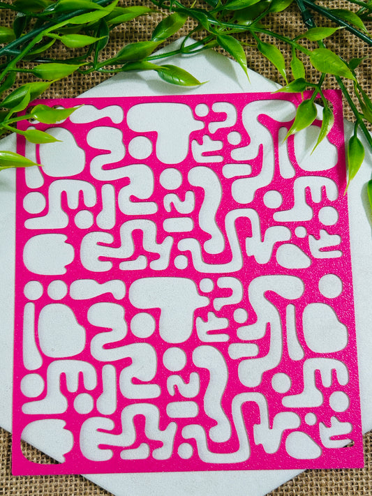 Bloopy Blobs Stencil For Polymer Clay