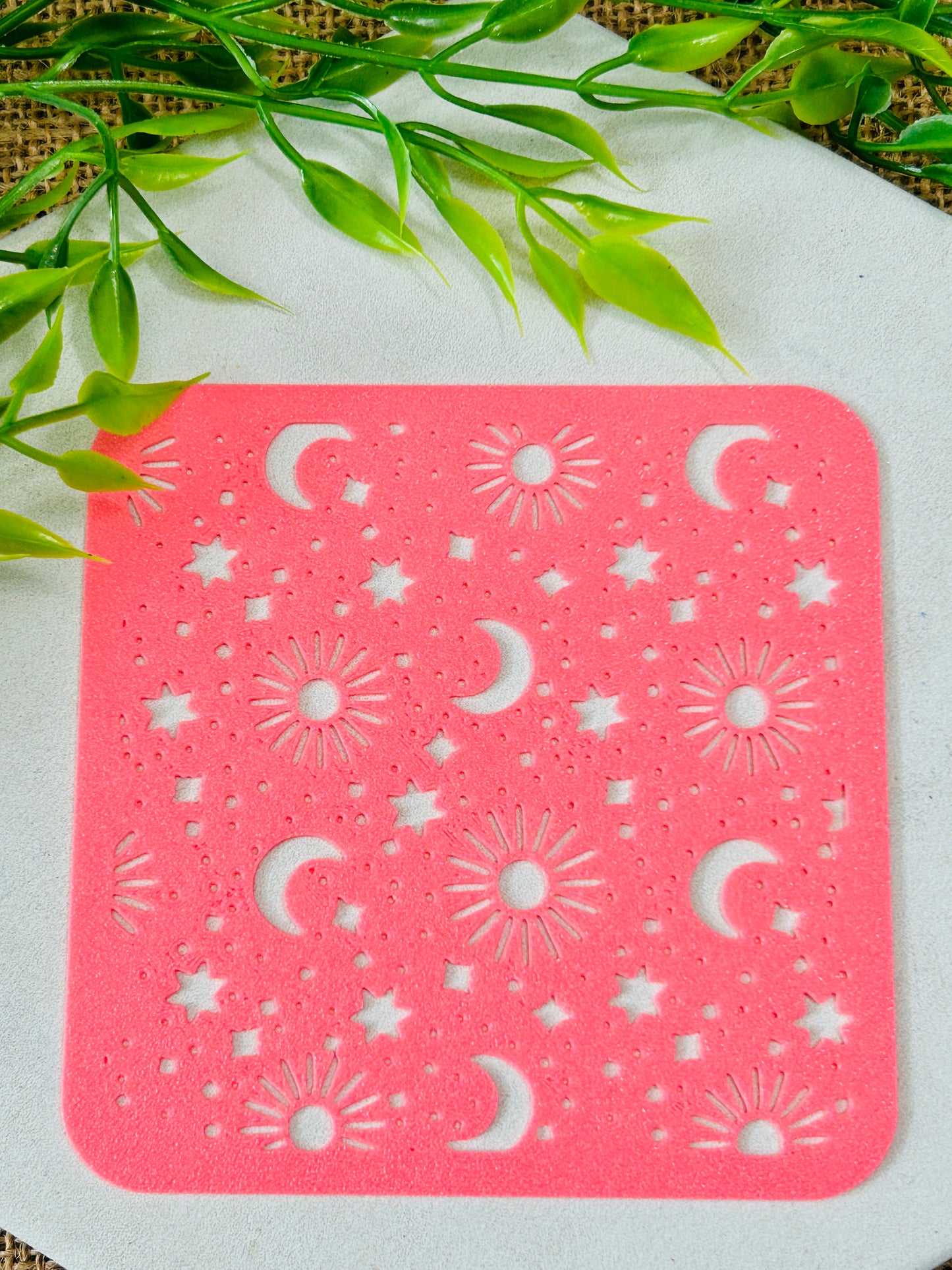 Celestial Boho Stencil For Polymer Clay