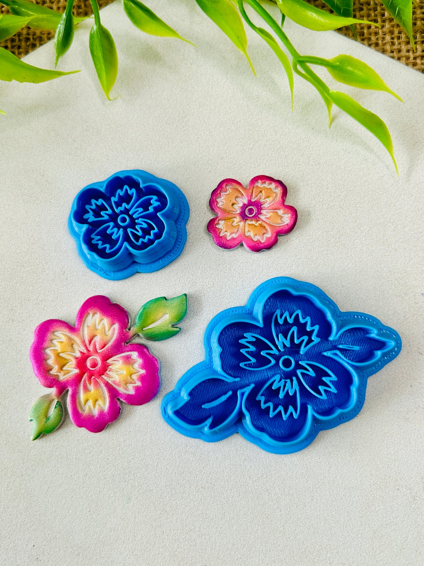 Hummingbird and Wildflowers Imprint Polymer Clay Cutter Set