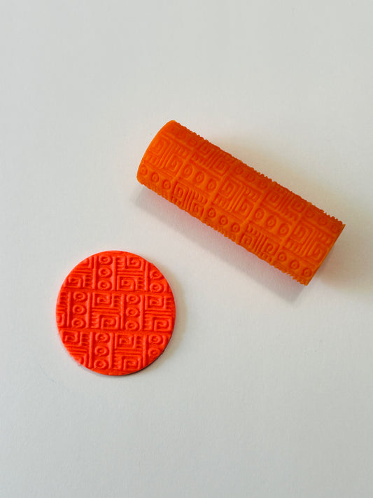 Aztec Mini Pattern Texture Roller For Polymer Clay Clay Boutique x LLG Collab