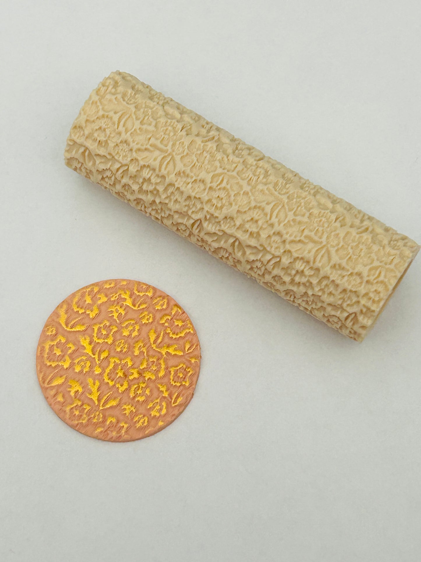 Autumn Flowers Pattern Texture Roller For Polymer Clay