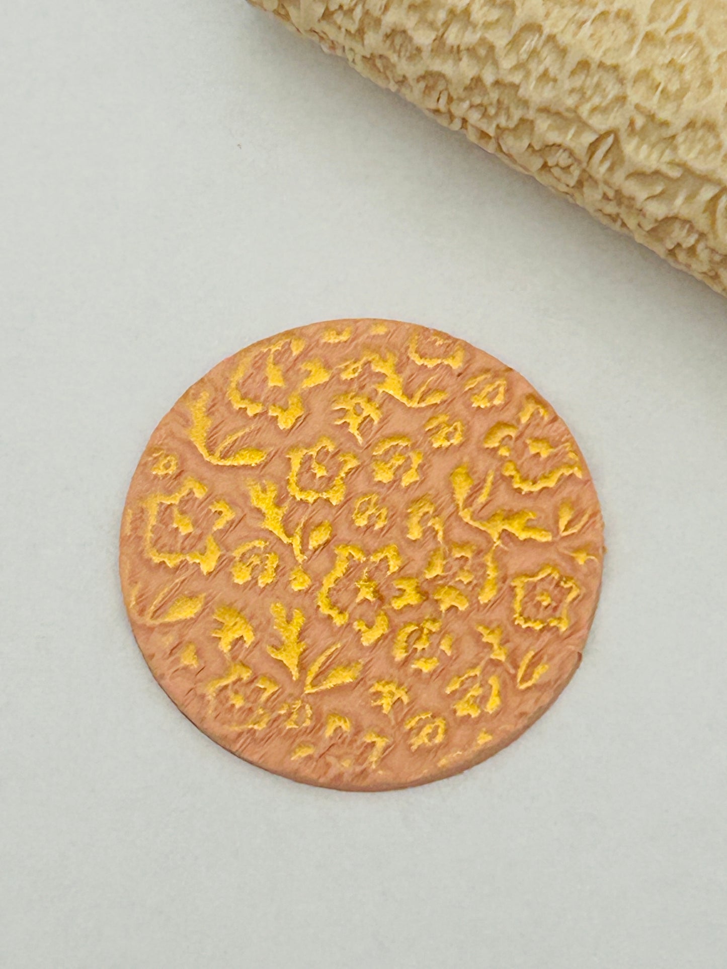 Autumn Flowers Pattern Texture Roller For Polymer Clay
