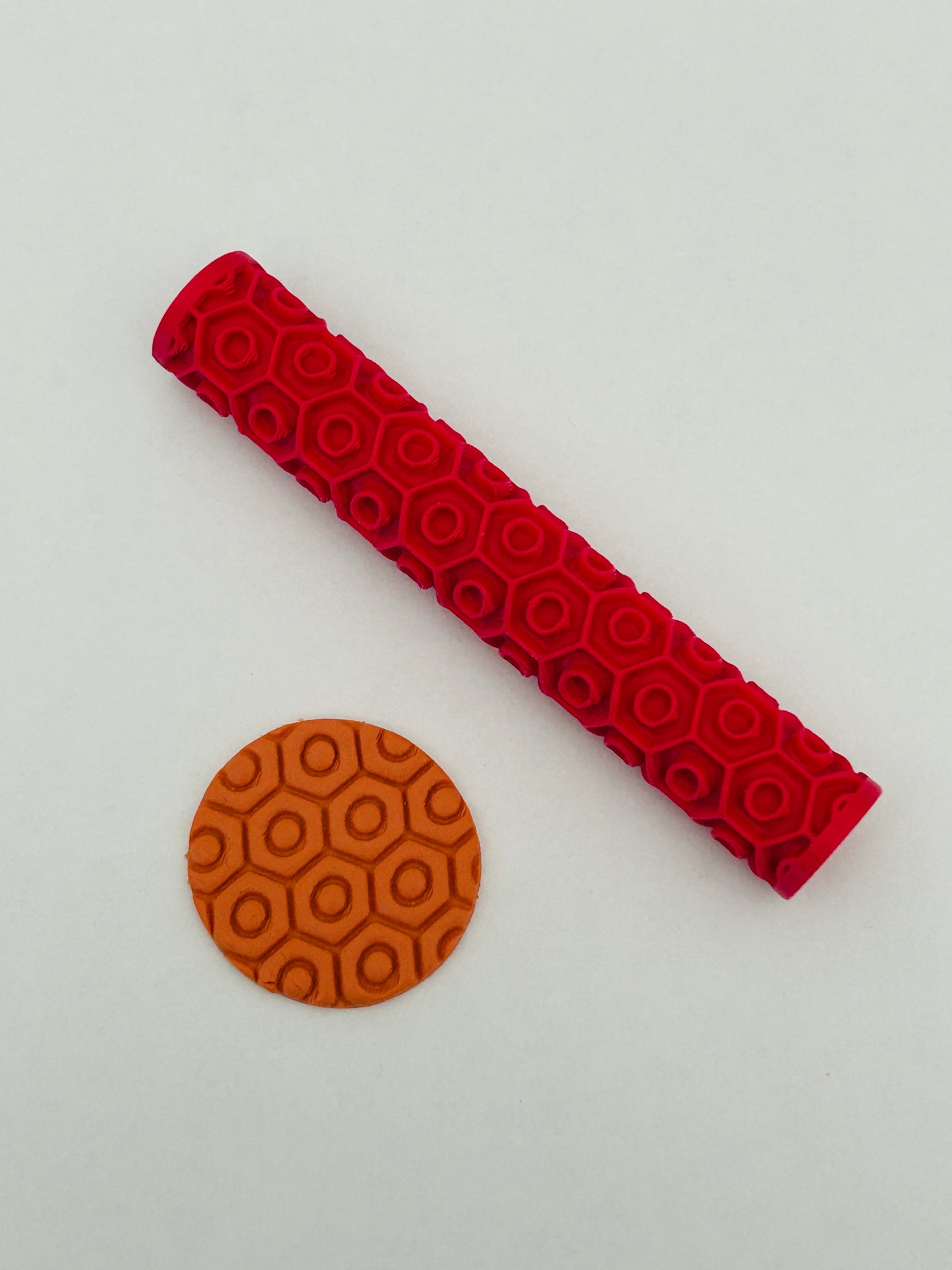 Retro Hexagon Pattern Texture Roller For Polymer Clay