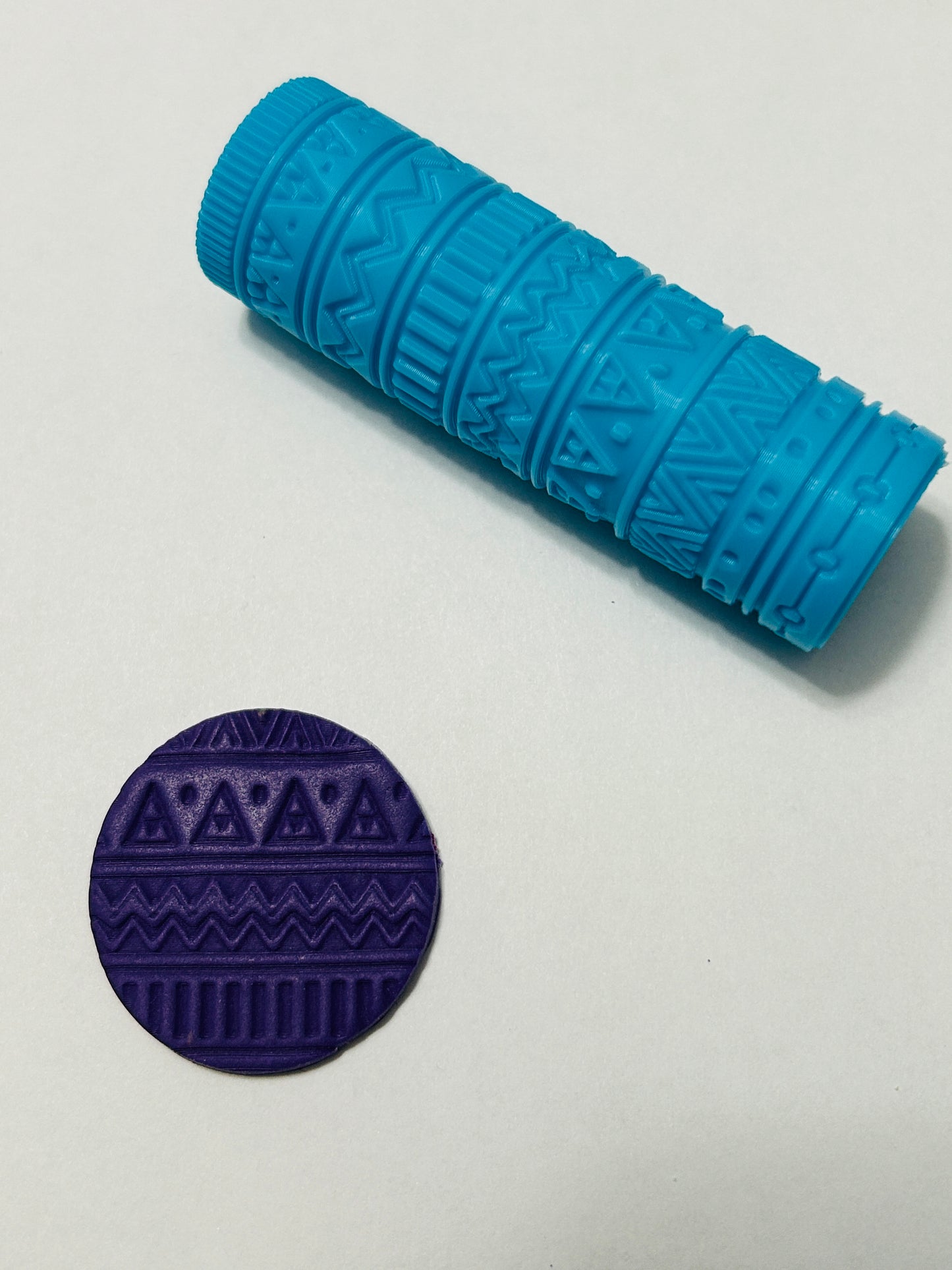 Aztec Textile Pattern Texture Roller For Polymer Clay Clay Boutique x LLG Collab