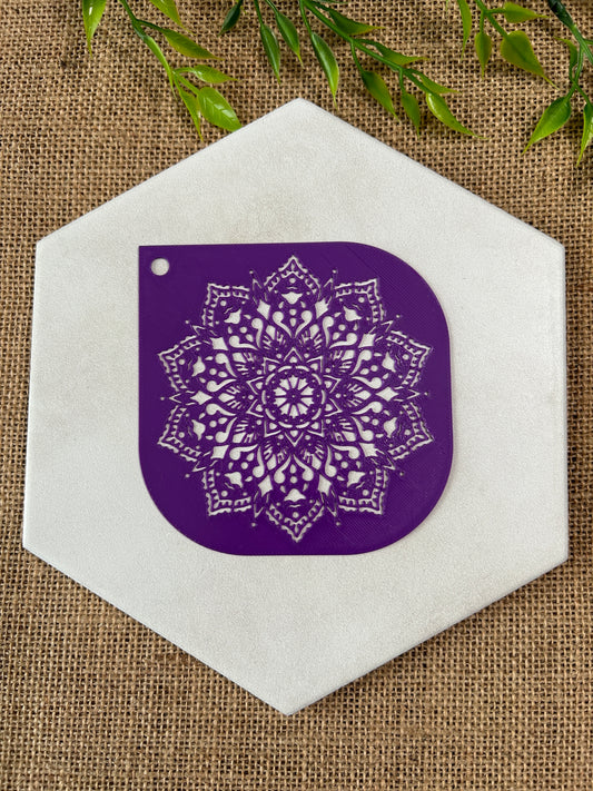 Ornate Floral Mandala Stencil For Polymer Clay