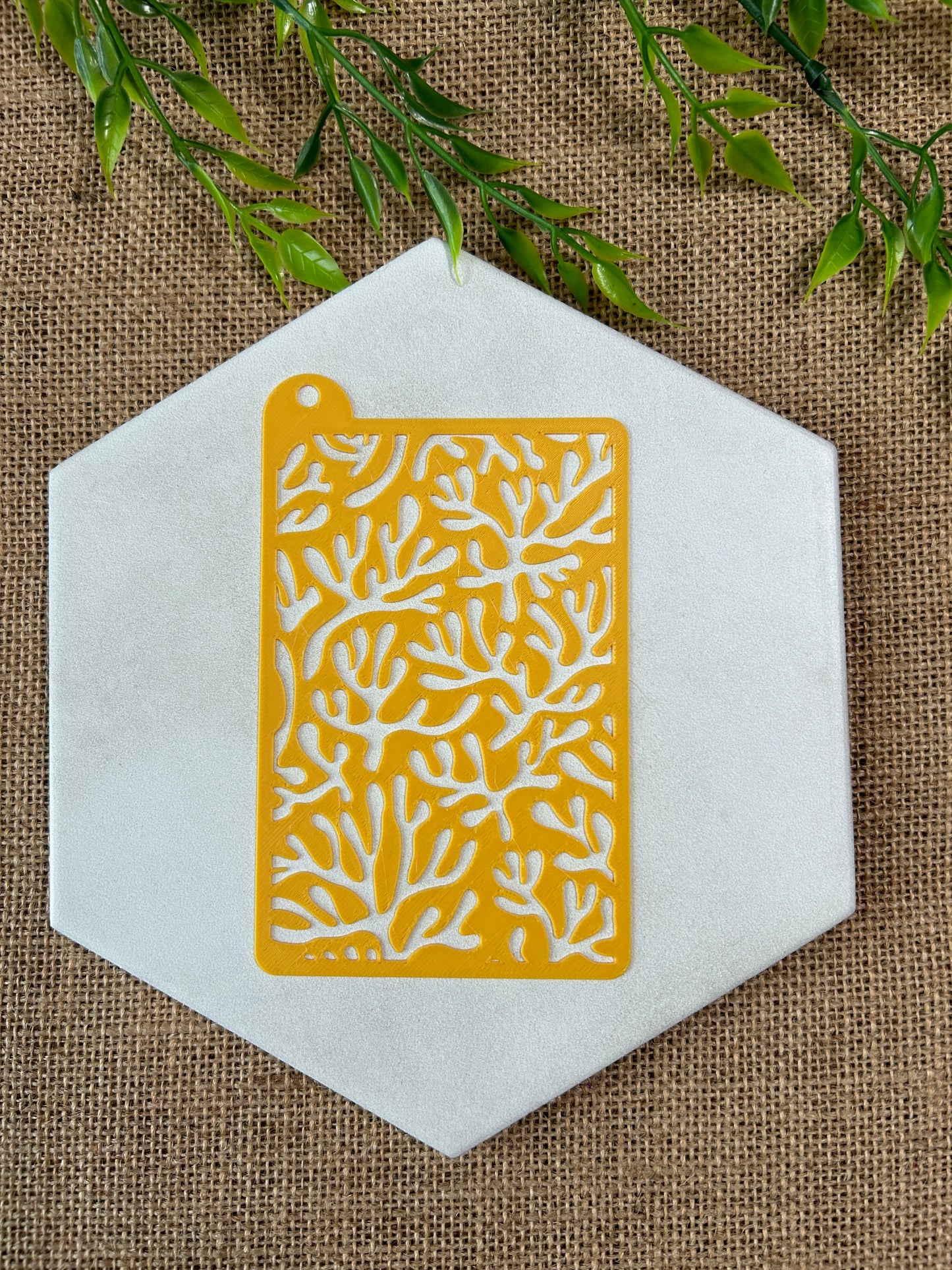 Coral Branches Stencil For Polymer Clay