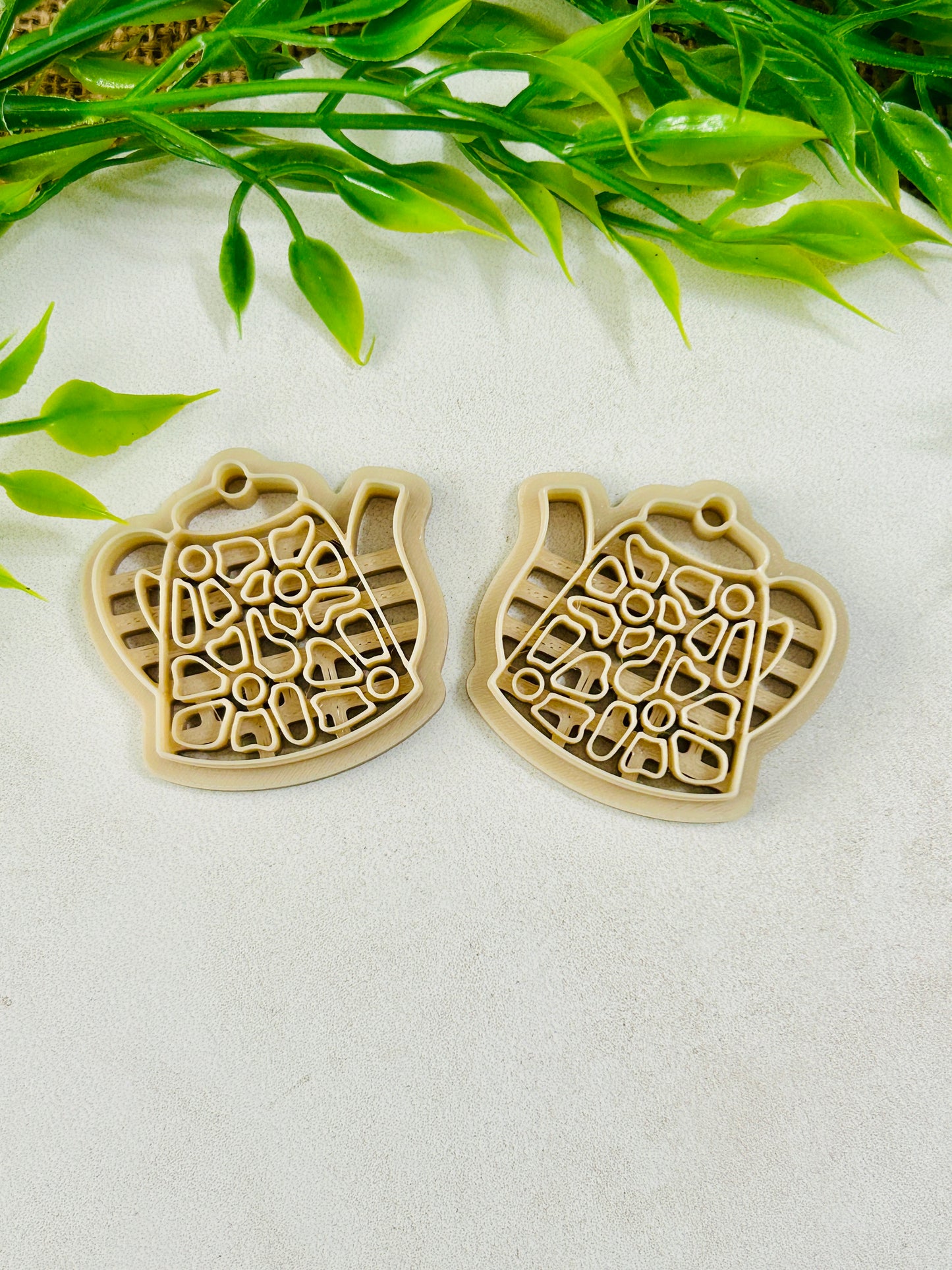 2pc Matisse Daisy Teapot Imprint Polymer Clay Cutter Set 5 Sizes YOU CHOOSE