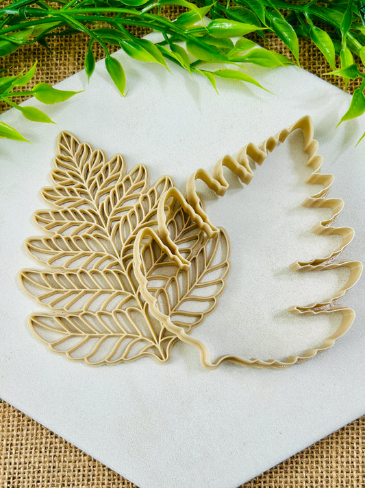 2pc Fern Leaf Imprint Trinket Dish Coaster Or Wall Hanging Imprinted Polymer Clay Cutter 5 Sizes YOU CHOOSE