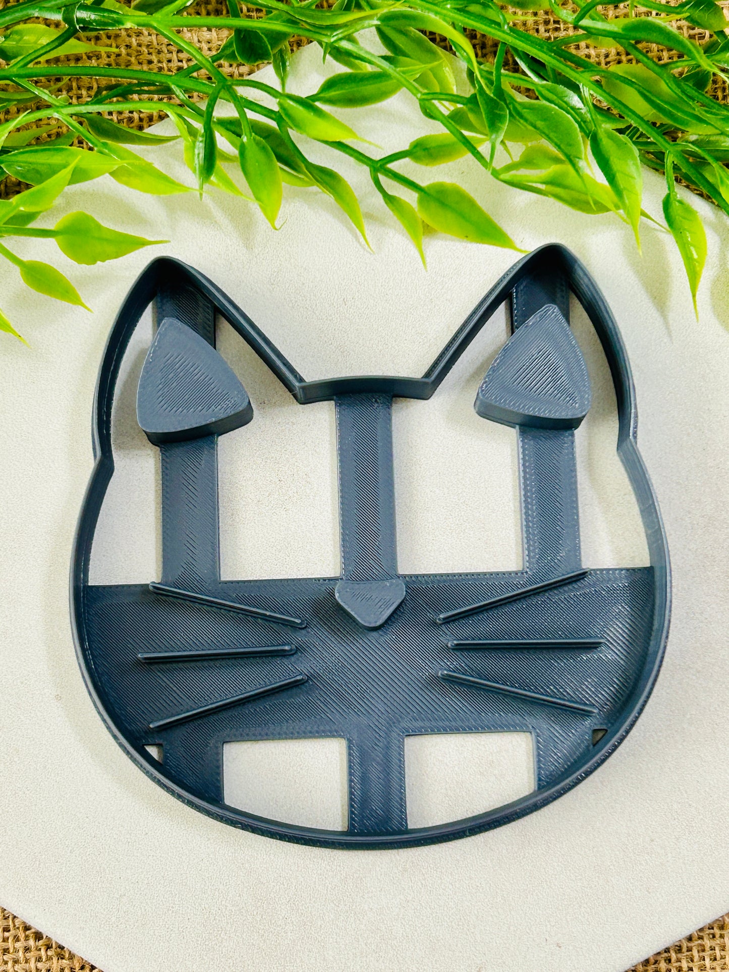 Sweet Kitty Cat Face Trinket Dish or Coaster Imprinted Polymer Clay Cutter