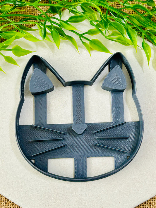 Sweet Kitty Cat Face Trinket Dish or Coaster Imprinted Polymer Clay Cutter