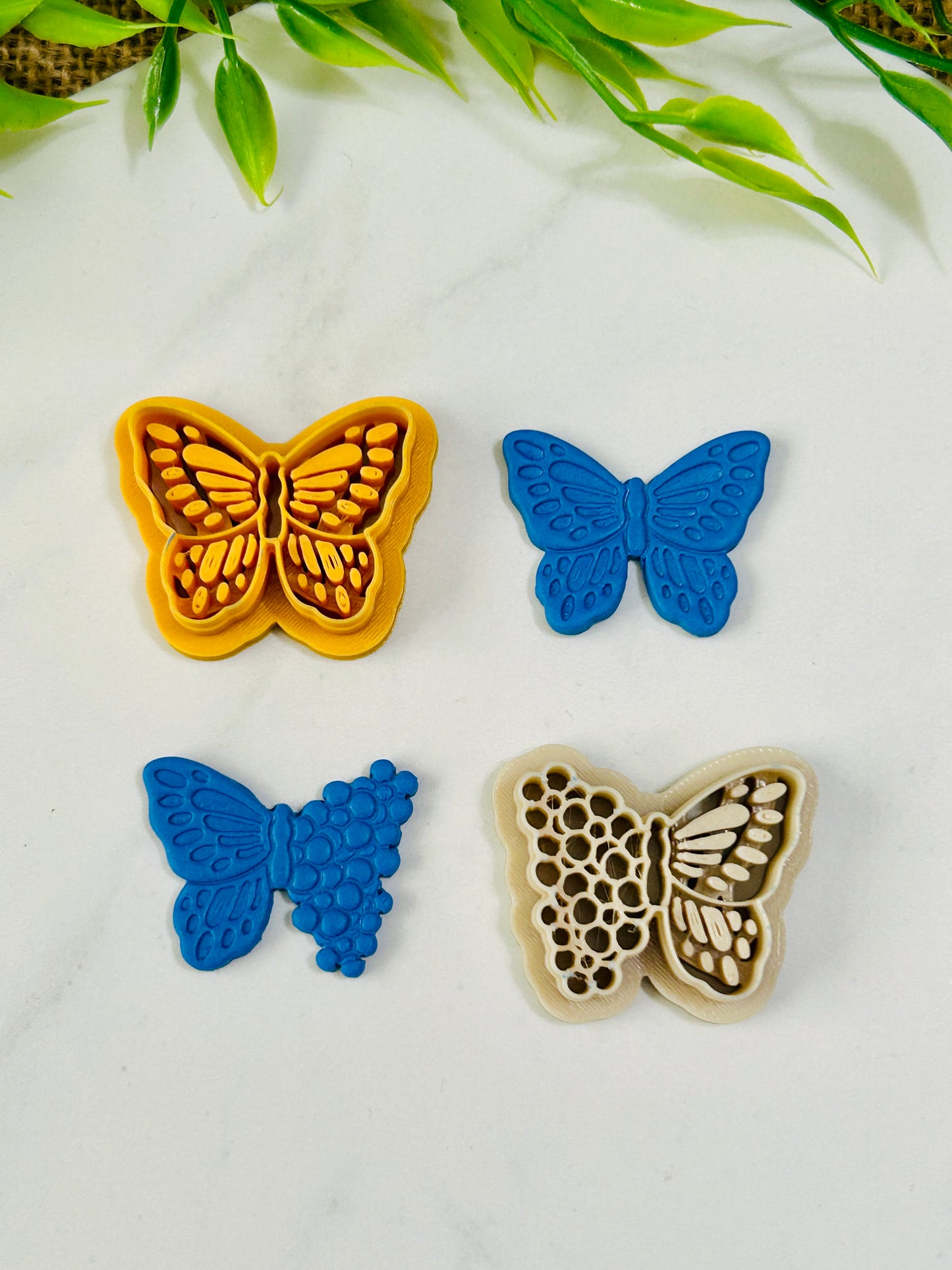 Daisy Butterfly Polymer Clay Cutter Set 2 Styles and 5 Sizes YOU CHOOSE