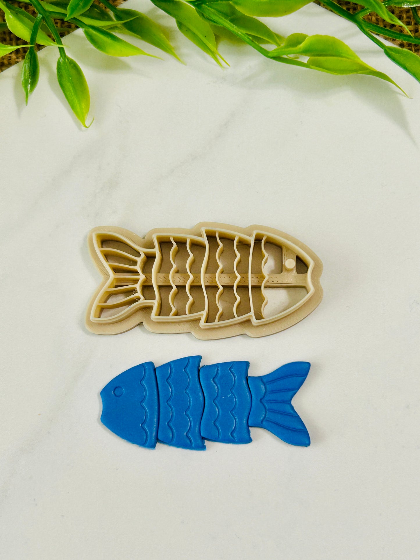 Tiered Fish Dangle Polymer Clay Cutter Set 2 Styles and 5 Sizes YOU CHOOSE
