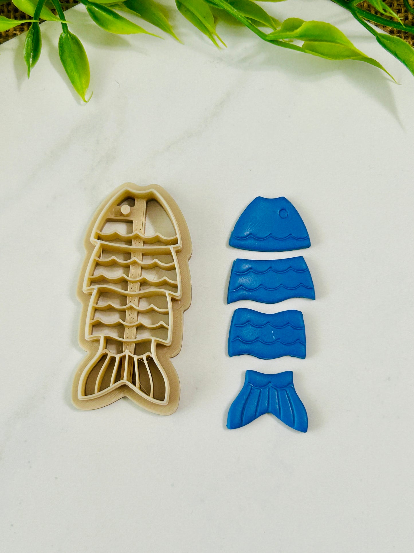Tiered Fish Dangle Polymer Clay Cutter Set 2 Styles and 5 Sizes YOU CHOOSE
