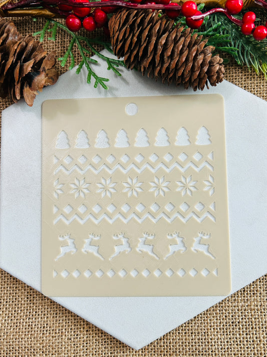 Christmas Sweater Stencil For Polymer Clay