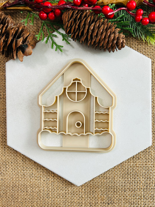 Gingerbread House Trinket Dish Imprinted Polymer Clay Cutter