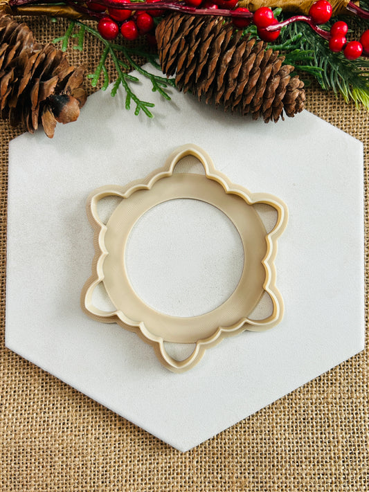 Snowflake Outline Style 1 Trinket Dish Polymer Clay Cutter