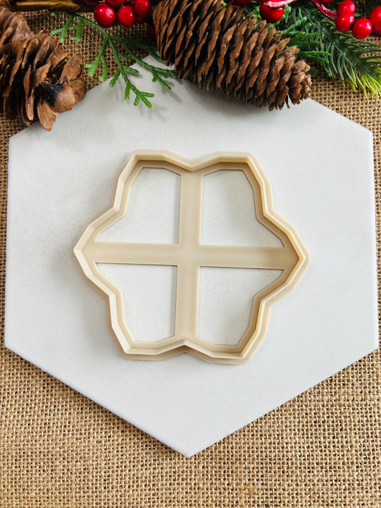 Snowflake Outline Style 2 Trinket Dish Or Ornament Polymer Clay Cutter 2 Sizes Available